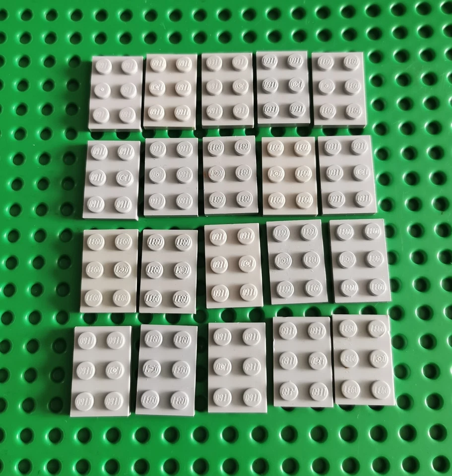 LEGO Platte Bauplatte Basisplatte 2x3 neu hellgrau 20 stk basic plate 3021 R2 - Bild 1 von 1