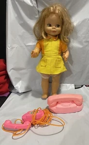 RARE Mattel 1971 Hi Dottie Doll, 17" Original Outfit, Box, 2 Phones, not talking - Picture 1 of 10