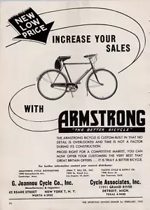 Bicicletas Armstrong 1955 impresión AD Flyer - Imagen 1 de 2