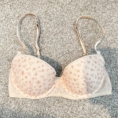 Sujetador Victoria’s Secret Brillo Estampado Estrella Dream Angels Forrado Demi Con Aros 32D Foto 1 de 4