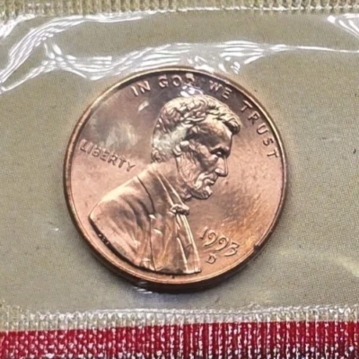1993 D Lincoln Cent Penny 1C Denver Mint Cello Free Shipping - Image 1 of 4