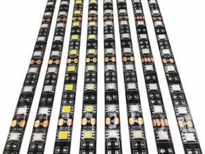 12V 5050 60LED/m Flexible Black PCB LED light Strip RGB Warm White String Lights - Picture 1 of 6