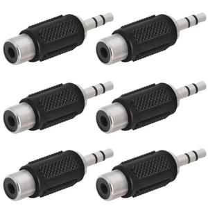 6 Pcs 3.5mm 1/8" Stereo Male to RCA Female Audio Adapter Converter Connector - Picture 1 of 3