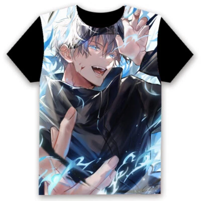 Anime Jujutsu Kaisen Gojou Satoru Juegos con disfraces Básico Manga Corta Camiseta Prendas para el torso Y2 Foto 1 de 3