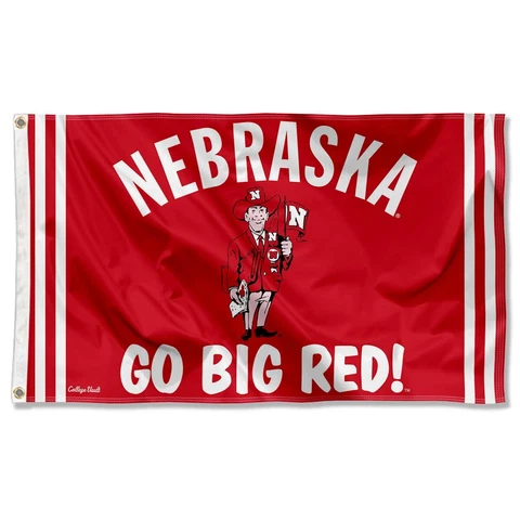 Nebraska Cornhuskers Vintage Retro Throwback Large Outdoor Flag Cover