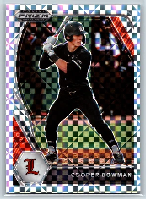 Cooper Bowman 2021  Panini Prizm Draft Power Plaid Prizm SN35  Louisville - Image 1 of 2