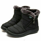 Womens Fur Lined Snow Ankle Boots LadiesWinter Warm Waterproof Flat Boots Shoes