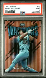 1997 TOPPS FINEST MARK MCGWIRE #30 WARRIORS W/COATING PSA MINT 9! OAKLAND A's - Picture 1 of 2