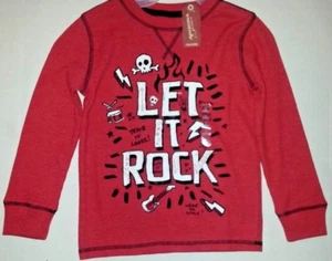 Arizona Boys Shirt Size 4 Let It Rock Red Long Sleeve Thermal  - Picture 1 of 6