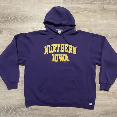 VINTAGE Northern Iowa Panthers Hoodie Mens XL Russell Athletic Sweatshirt - Image 1 of 4
