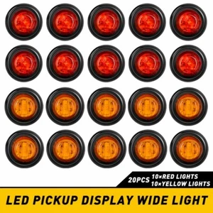 [AMBER/RED] Round Side Marker lights LED Bullet Light For PickupTruck Trailer 20 - Picture 1 of 9