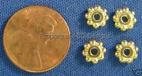 Cuentas espaciadoras de platillo con perilla de engranaje de placa de oro de 12 piezas 5786 Foto 1 de 1