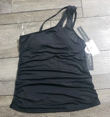 La Blanca Island Goddess One Shoulder Keyhole Tankini Swimsuit Top Sz 6 - Image 1 of 4