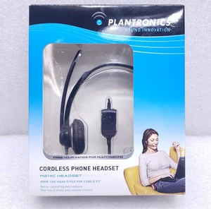 Plantronics M214C Cordless Phone Headset Noise Cancelling Microphone Black #99 - Picture 1 of 4