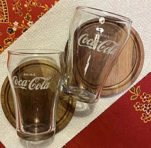 Vintage Libbey Drink Coca Cola Coke 6oz drinking glasses Set of 2 - Picture 1 of 8