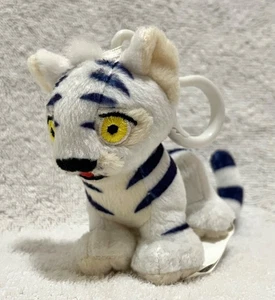 RARE 2004 Thinkway Toys Neopets White Kougra 4" Mini Keychain Clip Plush Tiger - Picture 1 of 10