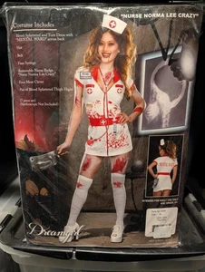DREAMGIRL RARO Enfermera Norma Lee Enfermera Salpicada de Sangre Loca 7 Piezas Disfraz Y2K NUEVO - Imagen 1 de 2