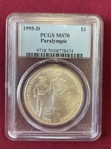 1995-D Paralympic Commemorative Olympics Silver Dollar $1 Graded MS70 PCGS - Picture 1 of 4