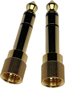 Paquete de 2 adaptadores atornillables para teléfono estéreo de 1/4" CESS - macho de 1/8" a dorado - Imagen 1 de 3