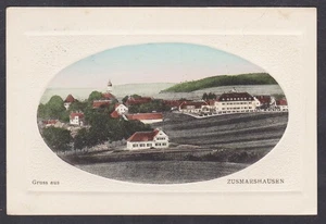 Zusmarshausen View In Oval Postcard 1915 - Picture 1 of 2