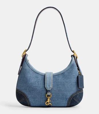 Bolso de Hombro Hobo COACH Hamptons con Denim Reutilizado ~NUEVO CON ETIQUETAS~ CW647 Azul Foto 1 de 4