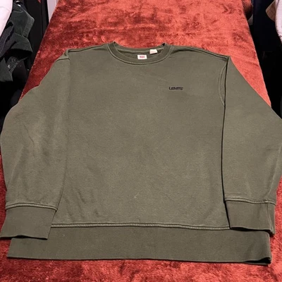 Levis Sweatshirt Mens Large Green Relaxed Fit Crewneck Pullover Logo Casual - Image 1 of 4