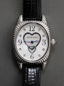 Judith Ripka Hearts MOP Oval Dial Steel Back Sterling Silver Case Ladies Watch - Picture 1 of 7