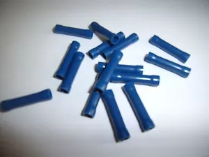 25 Car Audio/Alarm Wire Butt Connector Blue Vinyl 16-14 AWG Gauge Ga Terminal - Picture 1 of 1