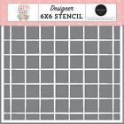 Crafts CB 6X6 Plastic Stencil From Flower Garden Hello There Squares Grid