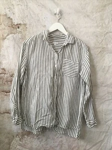 J. Jill LOVE 100% LINEN S Button Up Blouse Top Stripe Lightweight Long Sleeves S - Picture 1 of 7