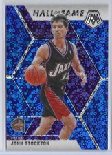 2019-20 Panini Mosaic Hall of Fame Blue Disco Prizm /85 JOHN STOCKTON Utah Jazz