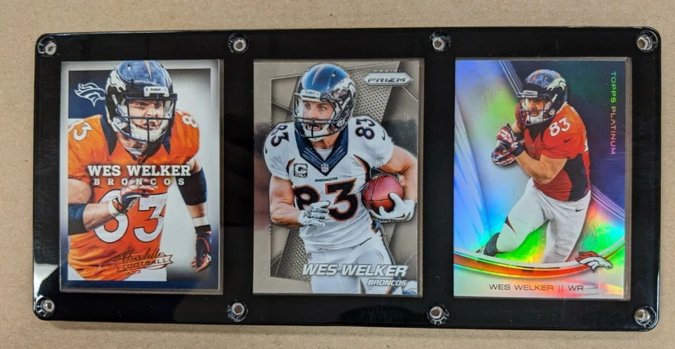 WES WELKER 3 CARD PLAQUE DENVER BRONCOS - Изображение 1 из 1