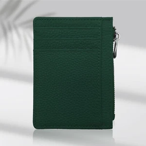 Cartera delgada de cuero minimalista con cremallera 5MLGgoods (verde botella 1 pieza) - Imagen 1 de 87