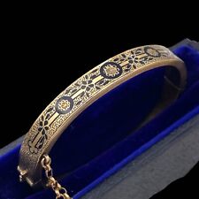 Antique Vintage Art Nouveau 14k Gold Taille d'Epargne Wedding Bracelet 11.2g