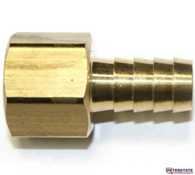 1/2" Barb x 1/2" FEMALE NPT End, Brass Hose Fitting, Connector FF88 FACTORY NEW! - Image 1 of 4