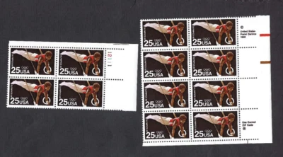 Set of 2 US Scott# 2380 1988 25c Olympics 12111 UR+Zip+CC VF MNH - Image 1 of 2