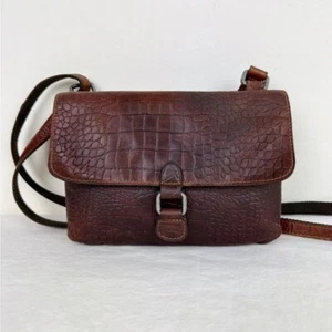 Jack Georges Gator Embossed Voyager Crossbody Bag - Picture 1 of 12