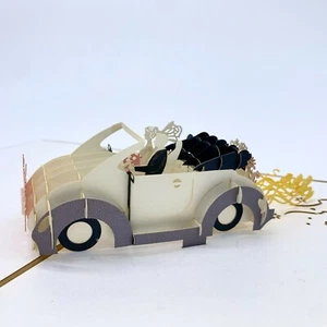 4 for $12.99 Mix & Match 3D Pop Up Greeting Card Wedding Convertible car - Picture 1 of 4