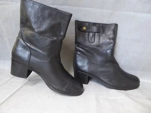 COSMO boots 100% CUIR Noir  talon T 37  très bon état - Picture 1 of 12