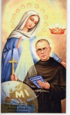 St. Maximilian Kolbe - Relic Laminated Holy Card - Blessed by Pope Francis 