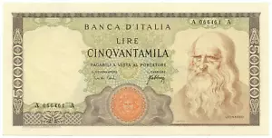 058) Lire 50.000 Leonardo 3/7/1967 ( Copia-Riproduzione) - Foto 1 di 2