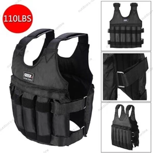 110lb Weight Vest Weighted Adjustable Training Fitness Workout Strength Exercise - Picture 1 of 12