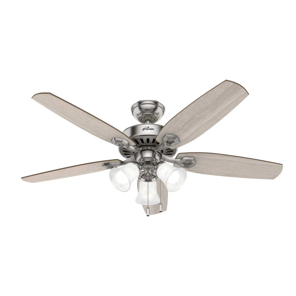 Hunter 52" Builder Plus Ceiling Fan w/ 3 LED Light Traditional Pull Chain Casual - Image 1 of 1