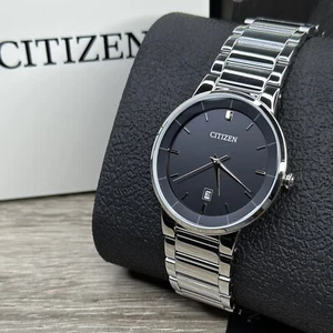 NUEVO✅ Reloj Citizen Analógico Plateado Acero Negro Fecha Hombre BI5010-59E $150 - Imagen 1 de 18