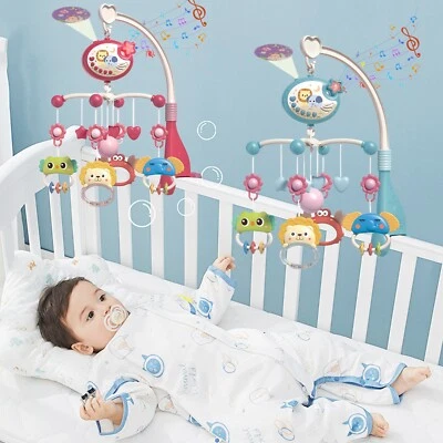 Campana Cama Música Bebé con Campana Giratoria Colgante, Proyección Luz Caja Música Juguete Foto 1 de 4