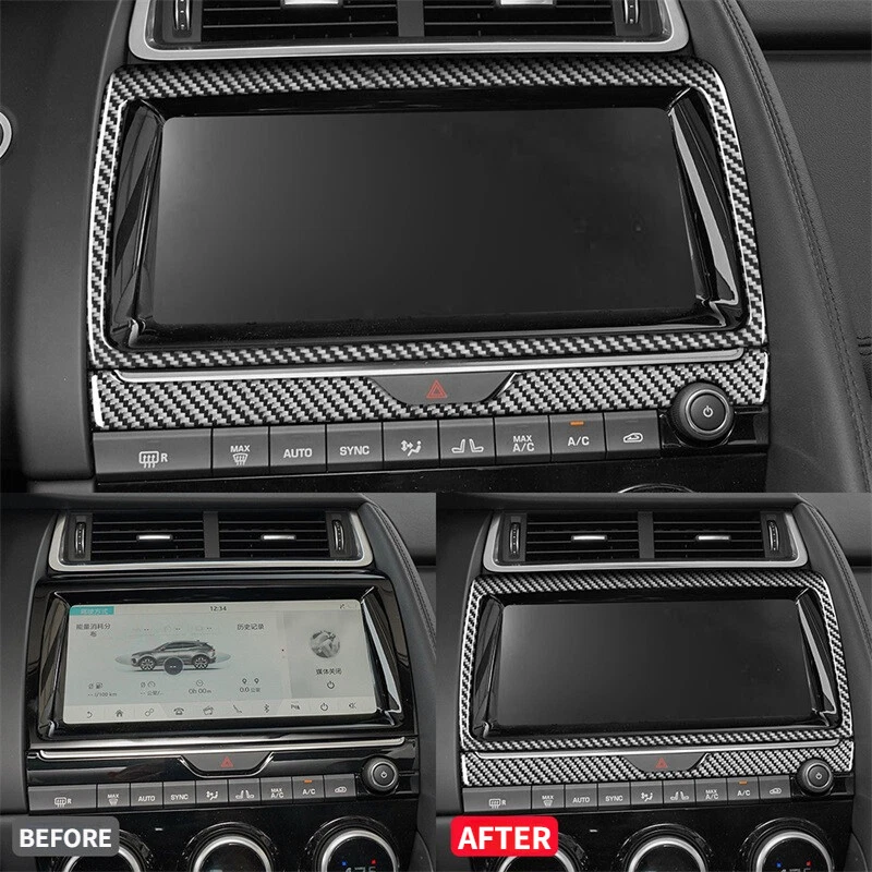 Carbon Fiber Central Central Control Navigation Trim For Jaguar E-PACE 2018-2020 - Image 1 of 4