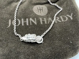 John Hardy Sterling Silver Legends Naga Dragon Diamond 2mm Rolo Chain Bracelet - Picture 1 of 8