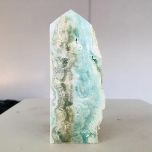 406g Natural hemimorphite Quartz crystal obelisk wand Point Reiki Healing D553 - Picture 1 of 14