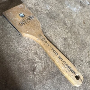 Vintage Warner USA Scraper 2-1/2” Inch Wooden Handle No. 702 Four Edge - Picture 1 of 12