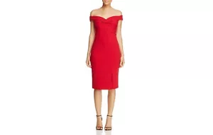 Ruched Off the Shoulder Sheath Dress JS COLLECTIONS - Size 10 (Orig $220.00) - Picture 1 of 3